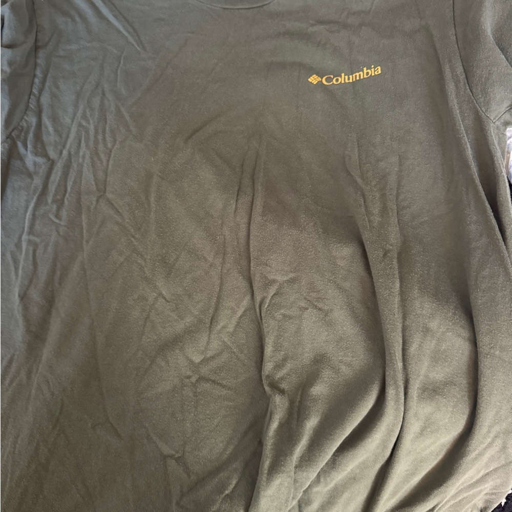 Columbia Men's Dark Green Tee with Yellow Logo